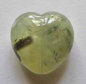 Prehnite 25x25 Heart Pendant Bead
