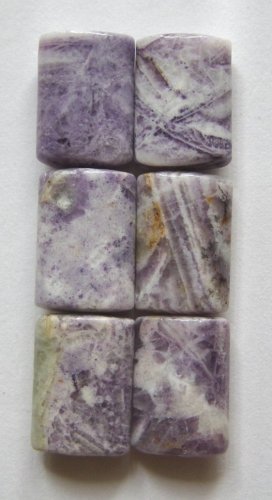 6 Mongolian Fluorite  20x14 Rectangle Beads