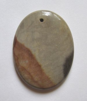 American Picture Jasper 42x32 Oval Pendant Bead