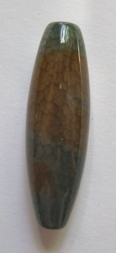 Olive Web Agate 39x13 Tube Pendant Bead