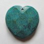 Chrysocolla Jasper 33x33 Faceted Heart Pendant Bead