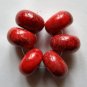 6 Really Red Magnesite 18x10 Rondelle Beads