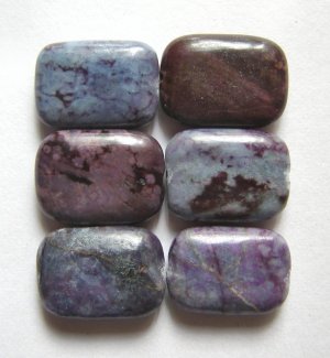 6 Purple Ocean Jasper 19x14 Rectangle Beads