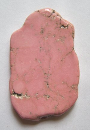 Pink Turquoise Magnesite 53x32 Slab Pendant Bead