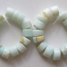 Blue Peruvian Opal  6x4 and 5x3 Wheel Beads