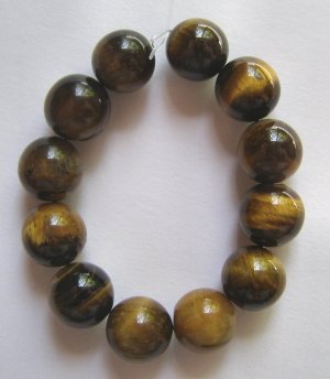 12 Golden Tiger Eye 10mm Round Beads
