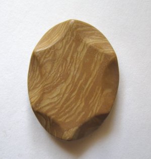 Wood Jasper 47x36 Carved Oval Pendant Bead