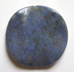 Dumortierite 40mm Wavy Disc Pendant Bead