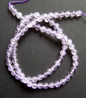 Light Amethyst 5mm Round Beads 16" strand