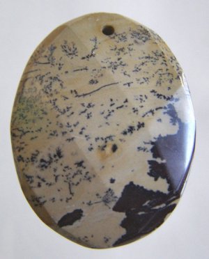 Nature's Paintbrush Jasper 39x30 Faceted Oval Pendant Bead