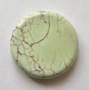 Pistachio Green Magnesite 29mm Disc Pendant Bead