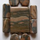 Desert Sunset Picture Jasper Pendant Bead Set