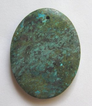 African Turquoise 44x34 Oval Pendant Bead