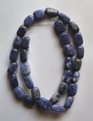 Sodalite 12x8 Rectangle Nugget Beads 15.5" strand