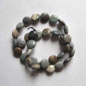 Oregon Jasper 12x5 Coin Beads 16" Strand