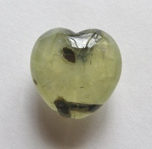Prehnite 25x25 Heart Pendant Bead