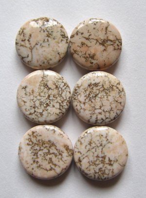 6 Terracotta Blush Magnesite 15x5 Coin Beads