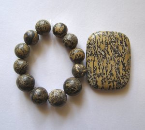 Artistic Jasper 39x30 Rectangle Pendant Bead Set