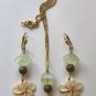 Artisan Made Necklace Set SUMMER VIOLETS Carved Bone and Prehnite