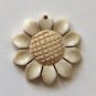 Carved Bone 24mm Sunflower Pendant Bead