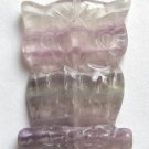 Fluorite 33x23 Carved Owl Pendant Bead