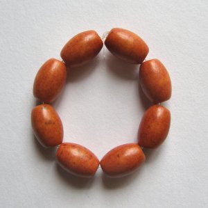 8 Orange Magnesite13x9 Barrel Beads