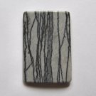 Black Stripe Picasso Jasper  61x41 Rectangle Pendant Bead