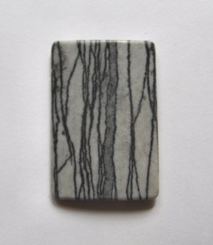 Black Stripe Picasso Jasper  61x41 Rectangle Pendant Bead