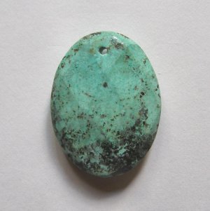 African Turquoise 40x30 Faceted Oval Pendant Bead