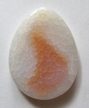 Crab Fire Agate 40x30 Teardrop Pendant Bead