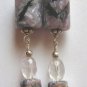 Charoite and Faceted Rose Quartz  Artisan Made Earrings