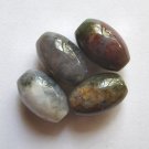 4 Fancy Jasper 23x15 Barrel Beads