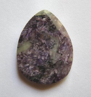 Charoite 40x30 Faceted Teardrop Pendant Bead