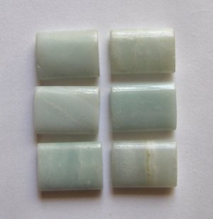 6 Amazonite 20x15 Rectangle Beads