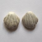 2 Carved Marble 22x22 Shell Beads