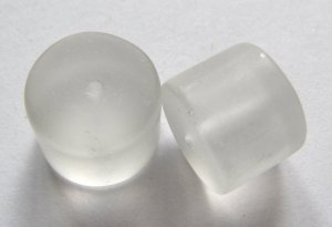 2 Quartz Crystal Matte Finish 15x12 Cylinder Pendant Beads