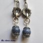 Blue Coral and Vintage Silver Artisan Made Earrings