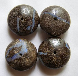4 Boulder Opal 16x8 Rondelle Beads