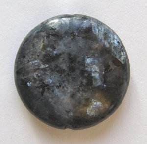 Larvikite 30mm Disc Pendant Bead