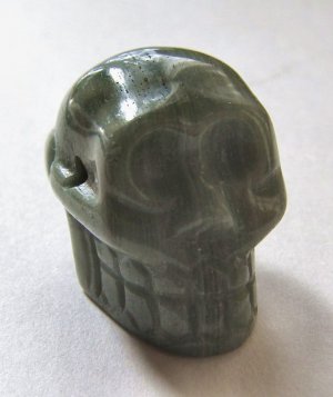Ocean Jasper 23x21 Carved Skull Pendant Bead
