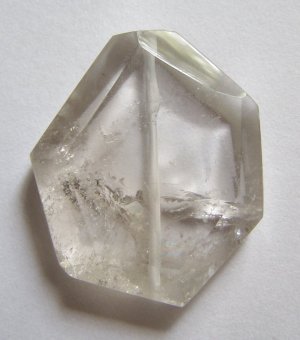 Crystal Quartz 37x31 Faceted Wild Cut Pendant Bead