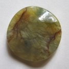 Fire Jade 30mm Wavy Disc Pendant Bead
