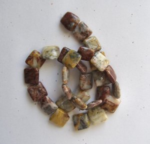 Crazy Lace Agate 14x14 Square Beads 15.5" strand