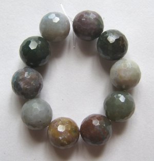 10 Fancy Jasper 10mm Faceted Round Beads