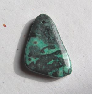 Green Crazy Lace Agate 46x31 Freeform Pendant Bead