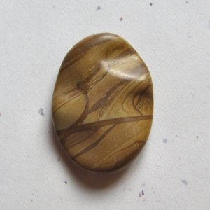 Wood Jasper 34x25 Carved Oval Pendant Bead
