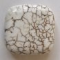 White Turquoise Magnesite 35x35 Square Pendant Bead