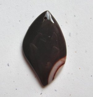 Banded Red Agate  54x32 Marquise Pendant Bead