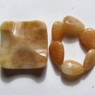Peach Aventurine Square Pendant Bead Set