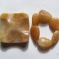 Peach Aventurine Square Pendant Bead Set